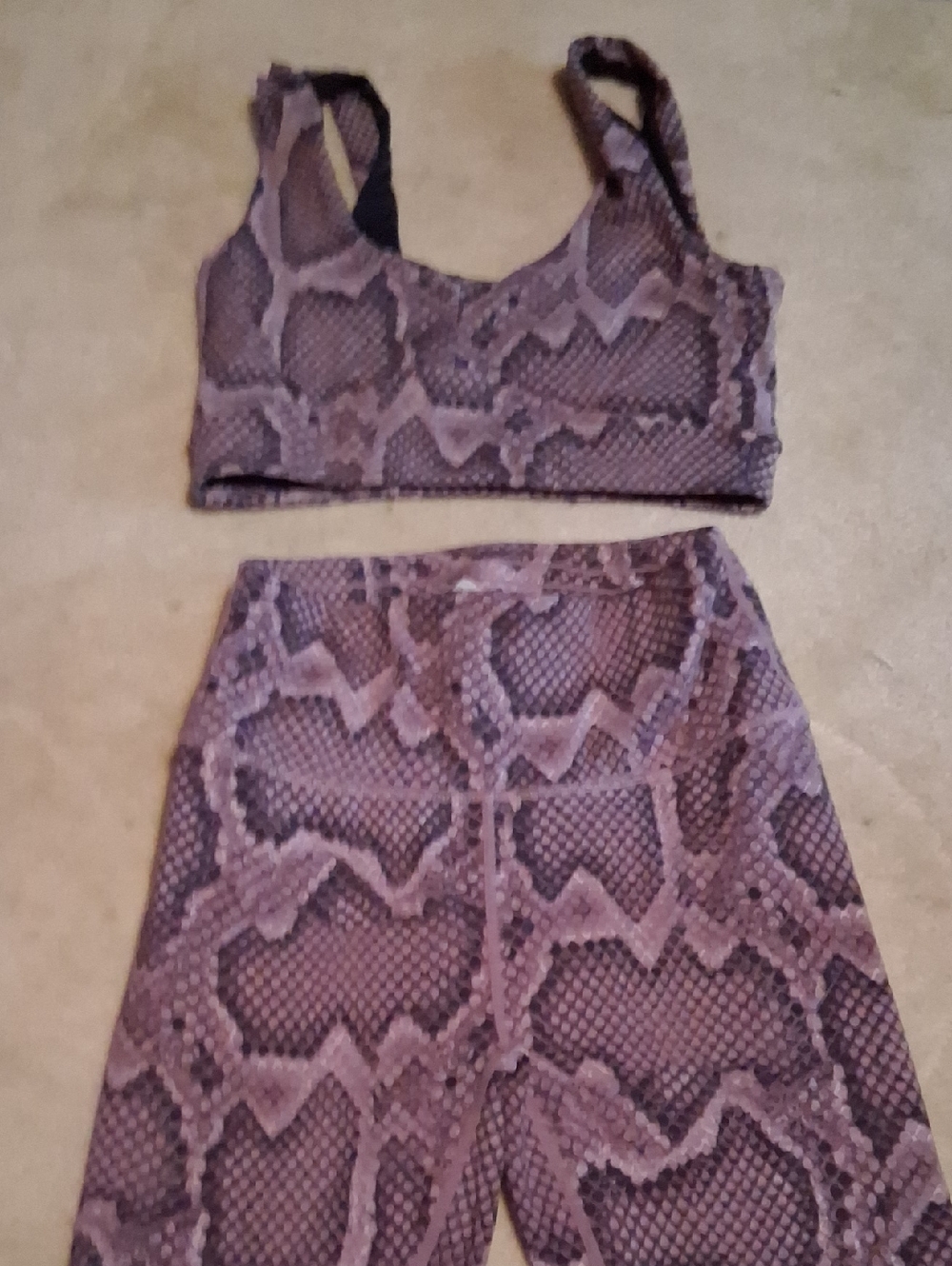 Varley Purple Snake-Print Reptile Apparel Set